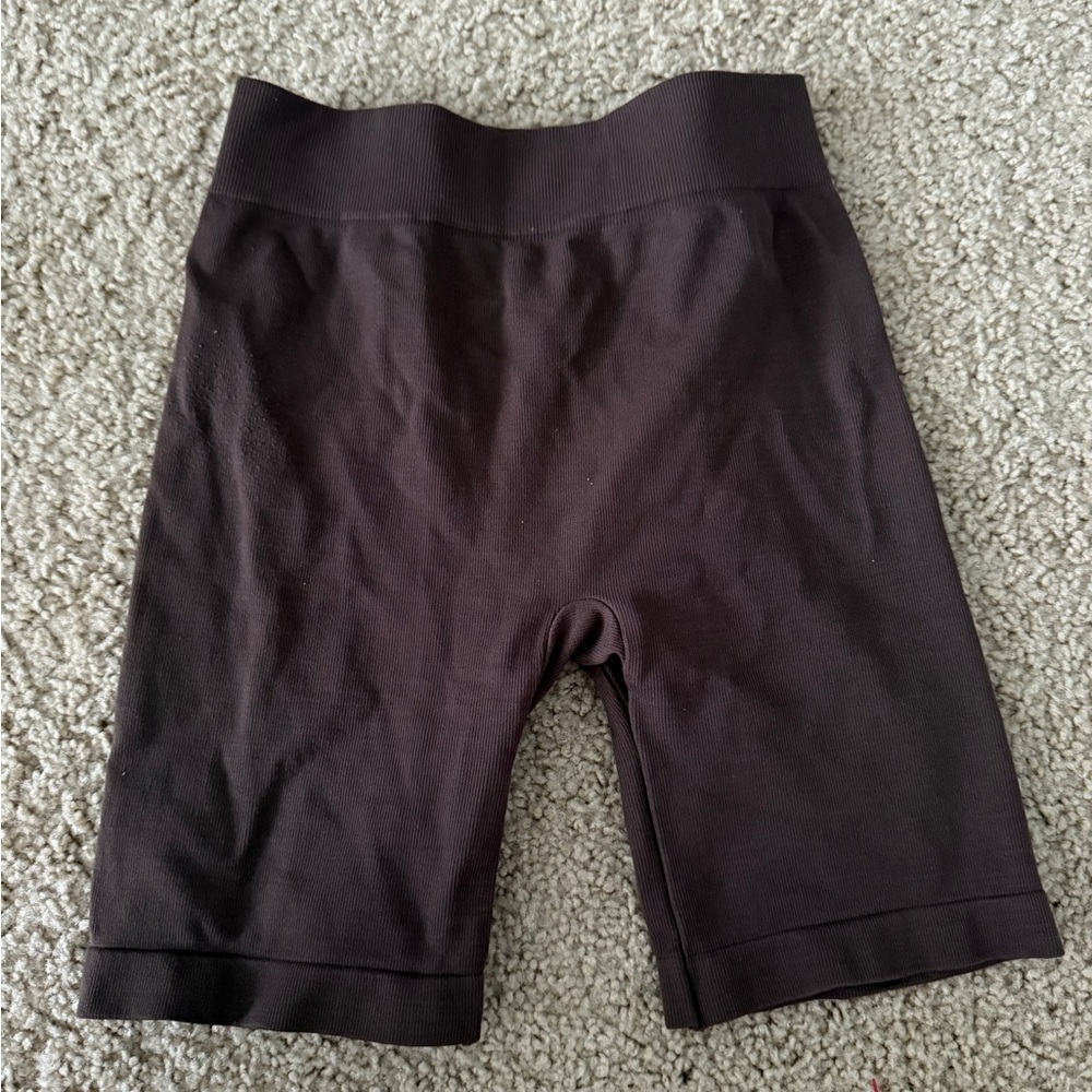 Free People Black Bike Shorts High-Waisted Seamless